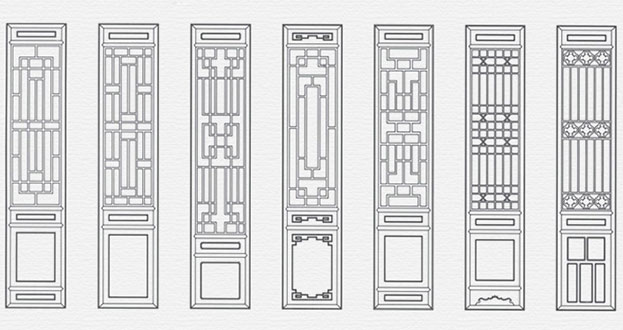 西秀常用中式仿古花窗图案隔断设计图